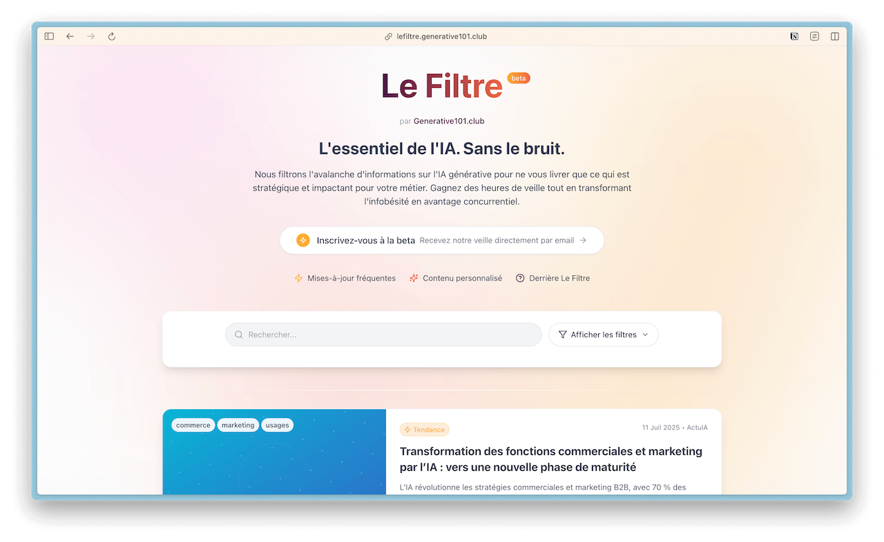 Illustration Filtre IA
